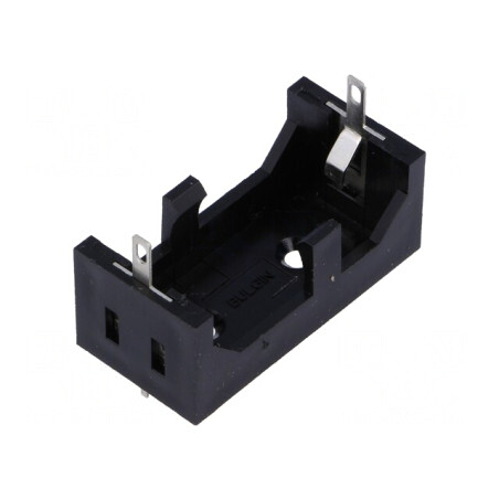 Suport Baterie CR123A cu Urechi pentru Lipire - Negru | Electronic-mag.ro | Componente Electronice