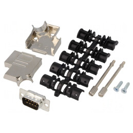 Conector D-Sub 9-Pin Mufă Tată pentru Lipire pe Cablu - Set Complet | Electronic-mag.ro | Componente Electronice