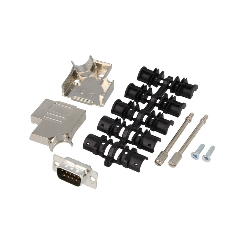 Conector D-Sub 9-Pin Mufă Tată pentru Lipire pe Cablu - Set Complet | Electronic-mag.ro | Componente Electronice