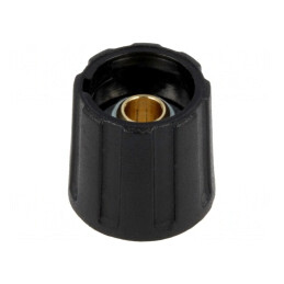 Buton rotativ negru 4mm ABS