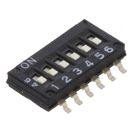 Comutator DIP-SWITCH 6 Secțiuni ON-OFF 24V | Electronic-mag.ro | Componente Electronice