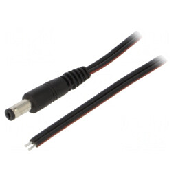 Cablu Alimentare DC 5,5/2,1 Negru 1,5m 2x0,75mm2 | Electronic-mag.ro | Componente Electronice