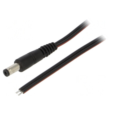 Cablu Alimentare DC 5,5/2,1 Negru 1,5m 2x0,75mm2 | Electronic-mag.ro | Componente Electronice