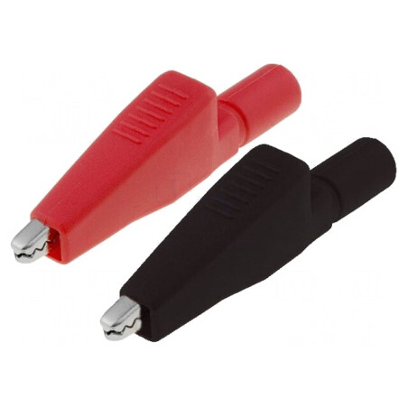 Bornă crocodil 5A 4mm negru şi roşu | Electronic-mag.ro | Componente Electronice