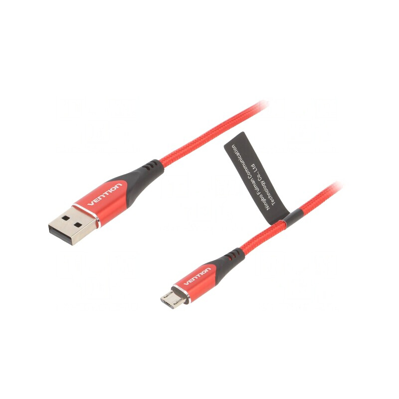 Cablu USB 2.0 A la Micro B 1,5m Roșu 480Mbps | Electronic-mag.ro | Componente Electronice