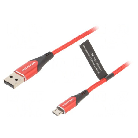 Cablu USB 2.0 A la Micro B 1,5m Roșu 480Mbps | Electronic-mag.ro | Componente Electronice