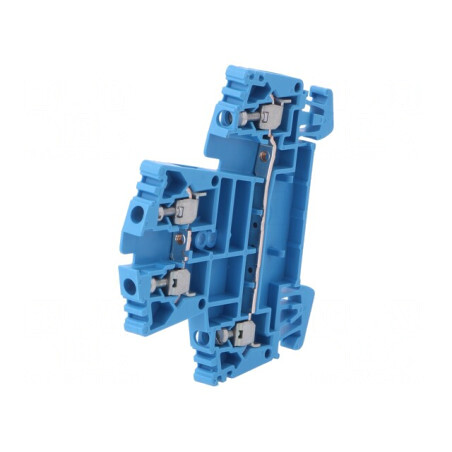 Conector Șine 2.5mm2 4 Borne Albastru TS35 | Electronic-mag.ro | Componente Electronice
