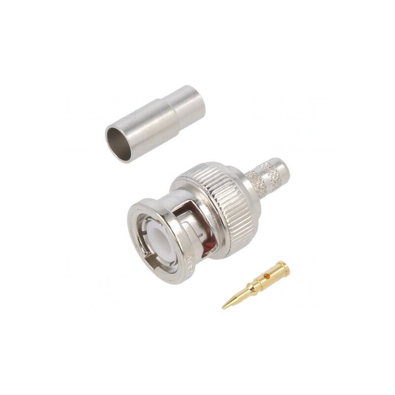 Mufă BNC Tată Drept 50Ω Crimpat PTFE Aurit | Electronic-mag.ro | Componente Electronice