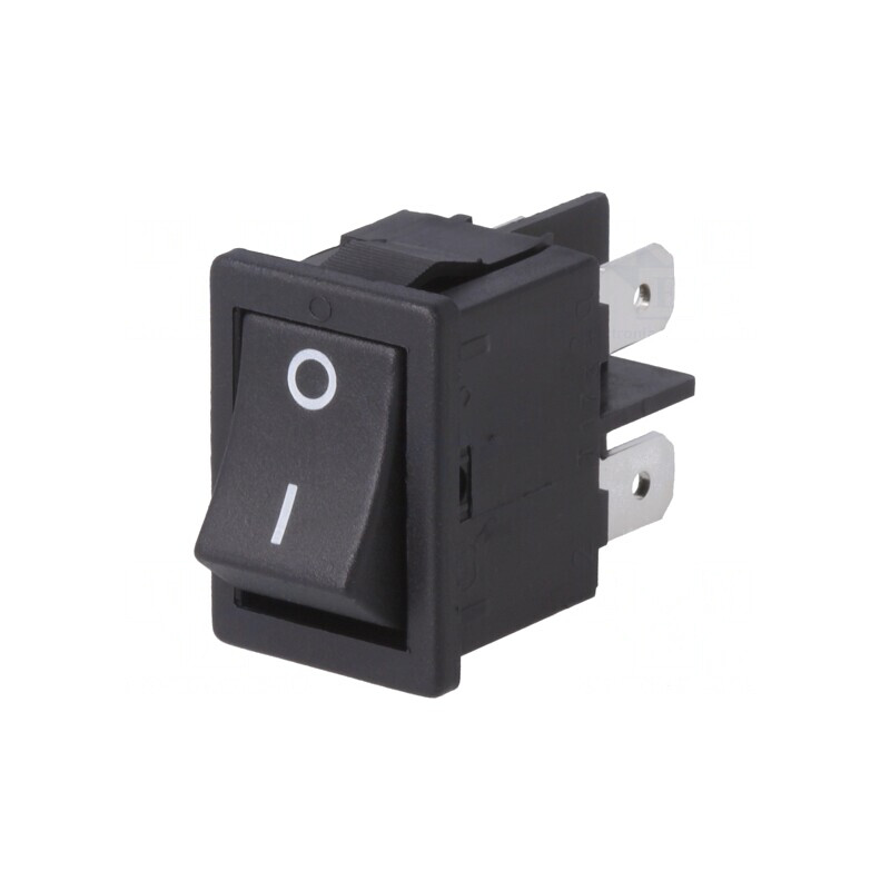 Comutator Rocker DPST Negru OFF-ON 16A 250V | Electronic-mag.ro | Componente Electronice