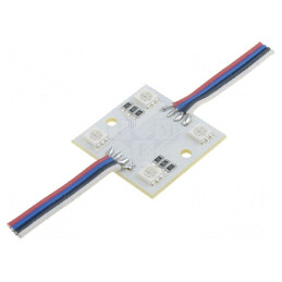 LED RGB 1,44W 12V 120° 4 Diode 30x30mm | Electronic-mag.ro | Componente Electronice