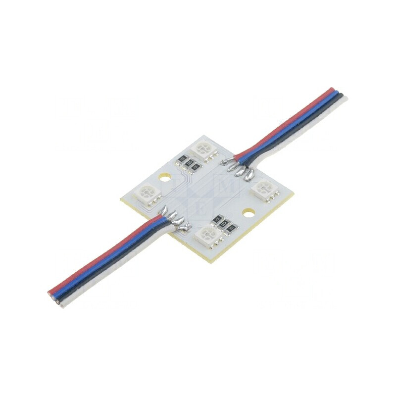 LED RGB 1,44W 12V 120° 4 Diode 30x30mm | Electronic-mag.ro | Componente Electronice