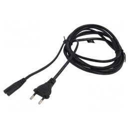 Cablu Alimentare 2x0,75mm2 3m Negru | Electronic-mag.ro | Componente Electronice