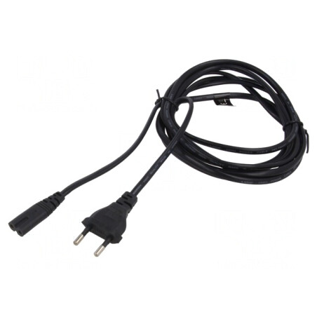 Cablu Alimentare 2x0,75mm2 3m Negru | Electronic-mag.ro | Componente Electronice