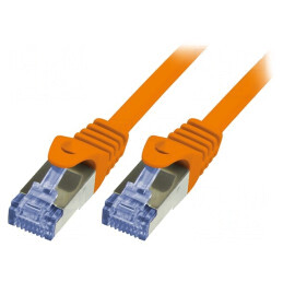 Patch cord S/FTP Cat 6a LSZH Portocaliu 2m | Electronic-mag.ro | Componente Electronice