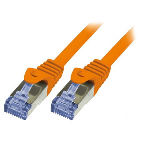 Patch cord S/FTP Cat 6a LSZH Portocaliu 2m | Electronic-mag.ro | Componente Electronice