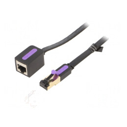 Cablu Prelungitor RJ45 F/UTP PVC Negru 1m | Electronic-mag.ro | Componente Electronice