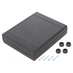 Carcasă desktop ABS neagră 119mm x 143mm x 27mm | Electronic-mag.ro | Componente Electronice