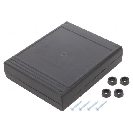 Carcasă desktop ABS neagră 119mm x 143mm x 27mm | Electronic-mag.ro | Componente Electronice