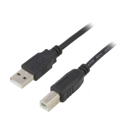 Cablu USB 2.0 A-B 5m Negru | Electronic-mag.ro | Componente Electronice