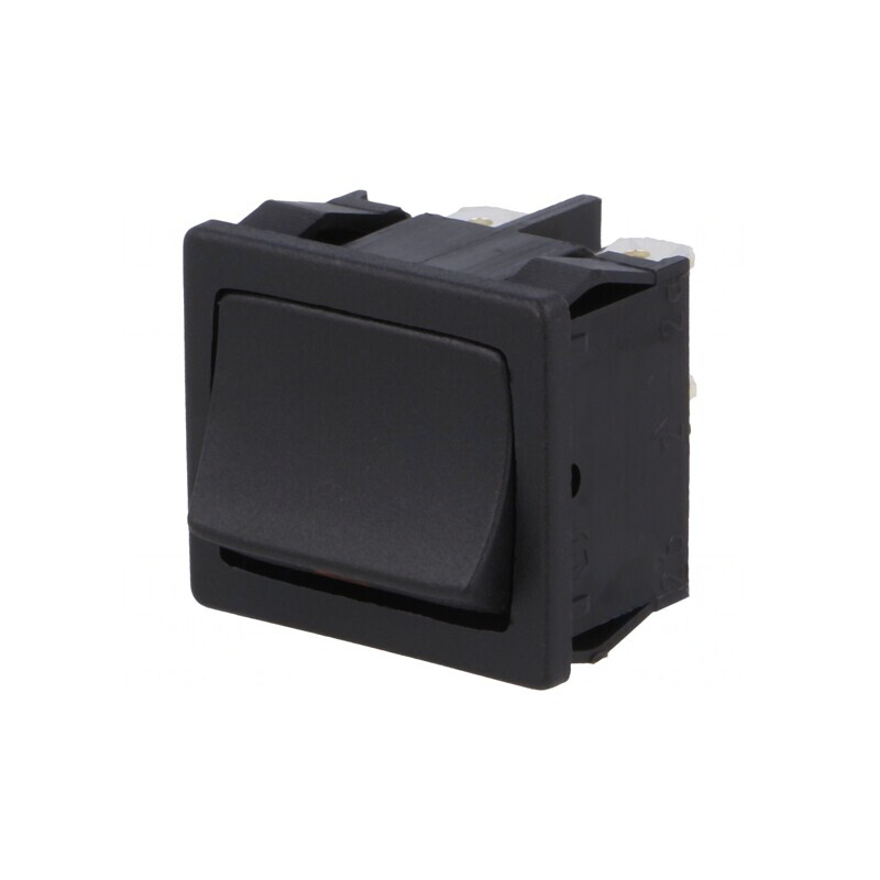 Comutator Rocker ON-OFF 12A/250VAC Negru IP40 | Electronic-mag.ro | Componente Electronice