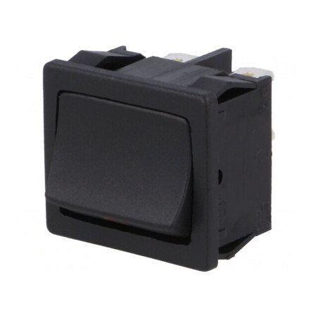 Comutator Rocker ON-OFF 12A/250VAC Negru IP40 | Electronic-mag.ro | Componente Electronice