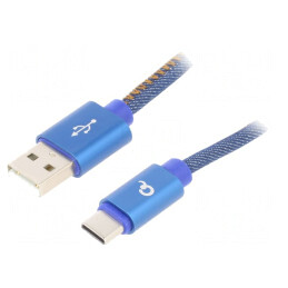 Cablu USB 2.0 A la C Aurit 1m Albastru | Electronic-mag.ro | Componente Electronice