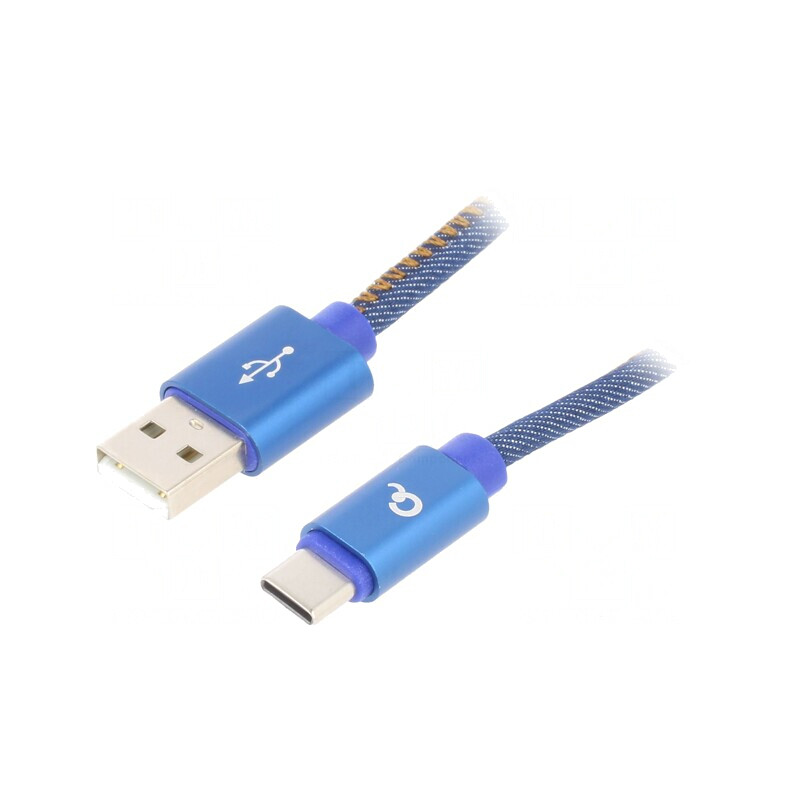 Cablu USB 2.0 A la C Aurit 1m Albastru | Electronic-mag.ro | Componente Electronice