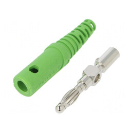 Mufă Banană 4mm Verde 32A 70VDC