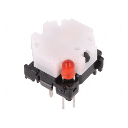 Comutator tastatură 2 SPST-NO LED roșu 0.1A 28VDC Alb | Electronic-mag.ro | Componente Electronice