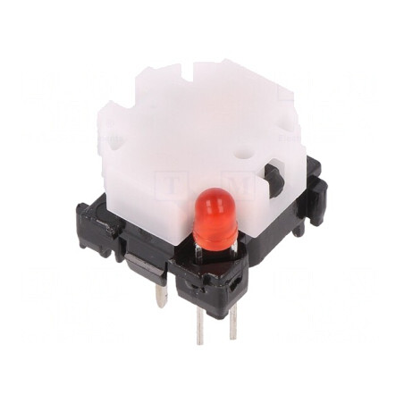 Comutator tastatură 2 SPST-NO LED roșu 0.1A 28VDC Alb | Electronic-mag.ro | Componente Electronice