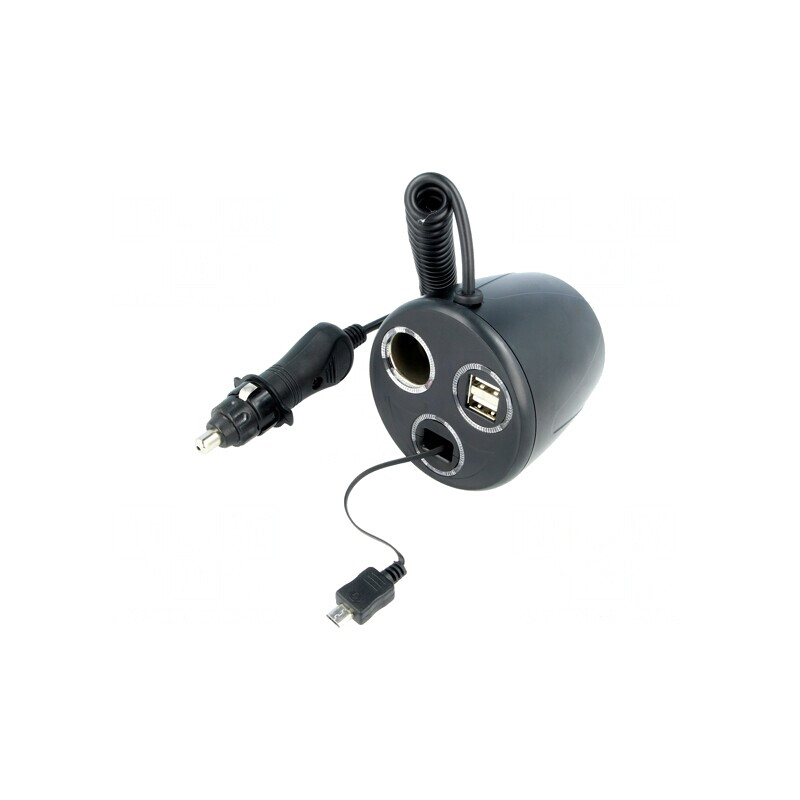 Splitter Brichetă Auto 10A 7-12VDC Negru 1m | Electronic-mag.ro | Componente Electronice