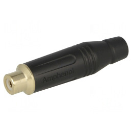 Mufă RCA Mamă Lipire Aurită Neagră 3-7mm | Electronic-mag.ro | Componente Electronice