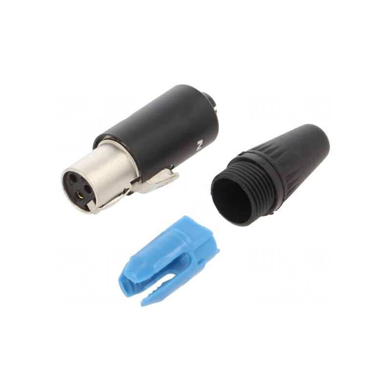 Mufă XLR Mini Mamă 3 Pin Aurită | Electronic-mag.ro | Componente Electronice