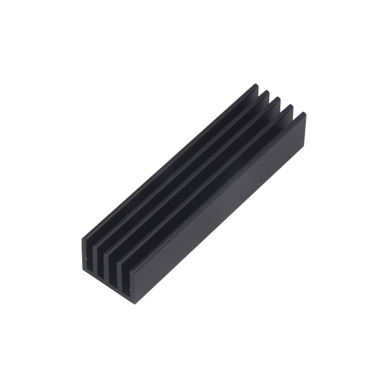 Radiator Extrudat cu Aripioare Negru 75x19x14mm | Electronic-mag.ro | Componente Electronice