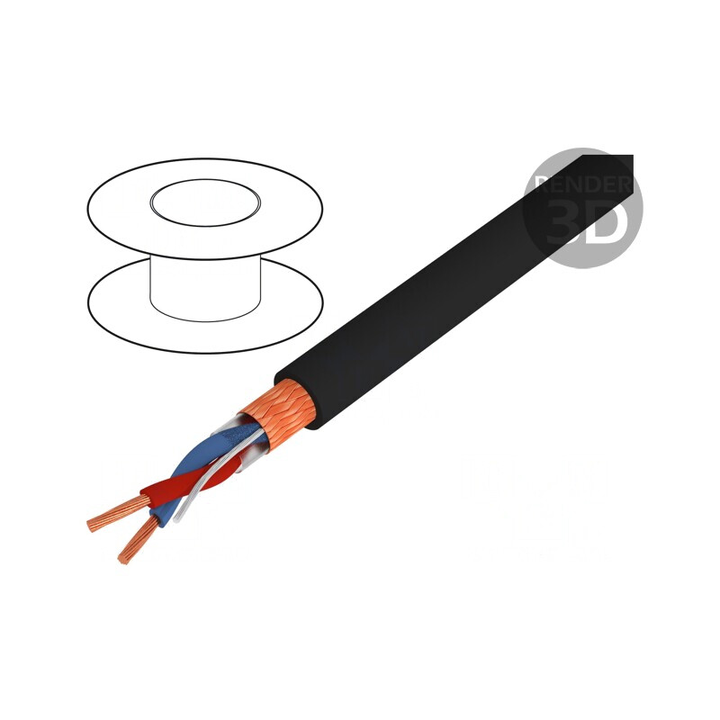 Cablu pentru difuzor HELUSOUND 2x0,22mm2 Cu Negru | Electronic-mag.ro | Componente Electronice