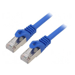 Cablu patch S/FTP Cat 6a Cu LSZH Albastru 3m | Electronic-mag.ro | Componente Electronice