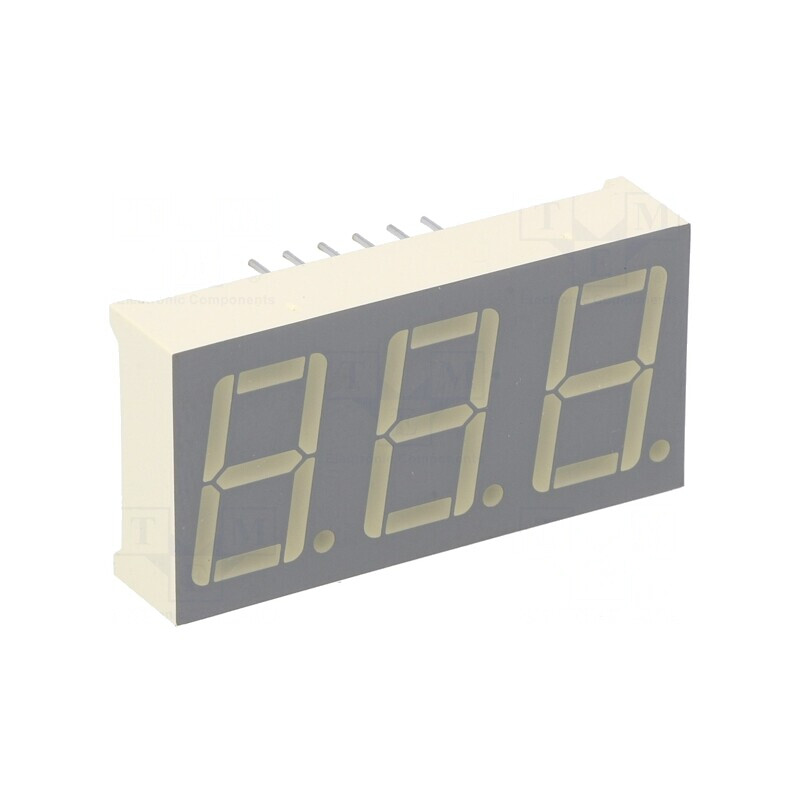 Afişaj LED 7 Segmente 14,2mm 3 Cifre Verde | Electronic-mag.ro | Componente Electronice
