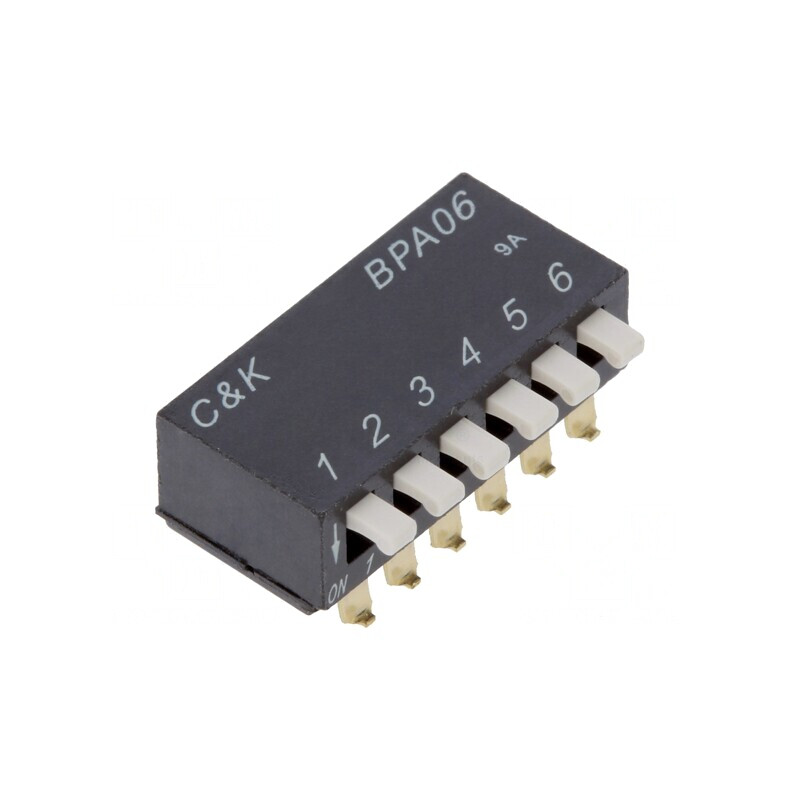 Comutator DIP-SWITCH 6 Secțiuni 0,1A 5VDC THT | Electronic-mag.ro | Componente Electronice