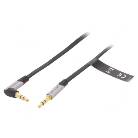 Cablu Audio Jack 3,5mm Unghi 1,5m Negru | Electronic-mag.ro | Componente Electronice