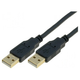 Cablu USB 2.0 A/A 5m Negru Aurit | Electronic-mag.ro | Componente Electronice