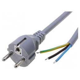 Cablu Alimentare 3x0,75mm2 1,8m Gri 10A | Electronic-mag.ro | Componente Electronice