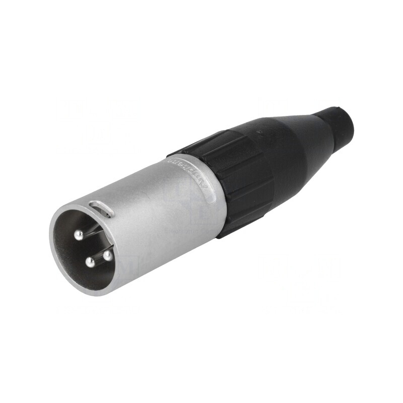 Mufă XLR Tată 3 Pin Dreaptă pe Cablu Cu Lipire | Electronic-mag.ro | Componente Electronice