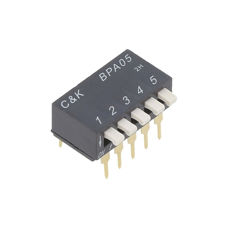 Comutator DIP-SWITCH 5 Secțiuni ON-OFF 24VDC | Electronic-mag.ro | Componente Electronice