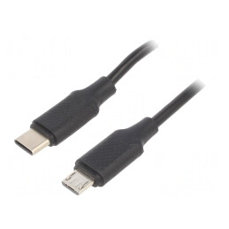 Cablu USB 2.0 Micro USB B la USB C 1.5m Negru 480Mbps