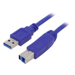 Cablu USB 3.0 A-B Aurit 0.5m Albastru PVC | Electronic-mag.ro | Componente Electronice