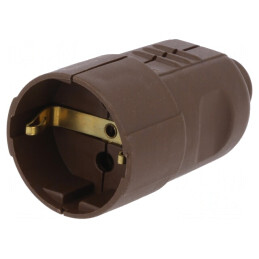 Conector alimentare AC mamă 230V 16A maro | Electronic-mag.ro | Componente Electronice