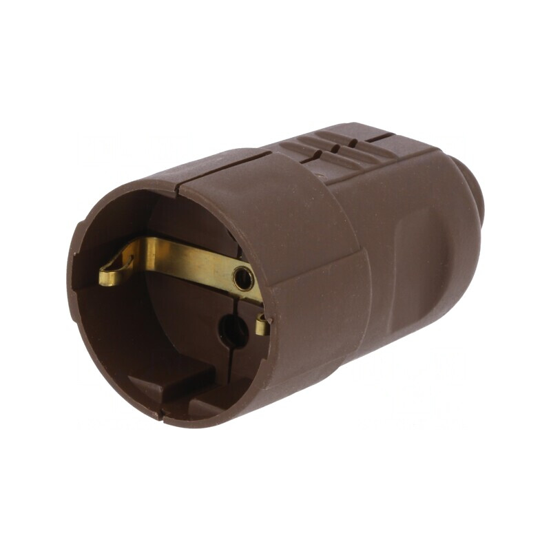 Conector alimentare AC mamă 230V 16A maro | Electronic-mag.ro | Componente Electronice