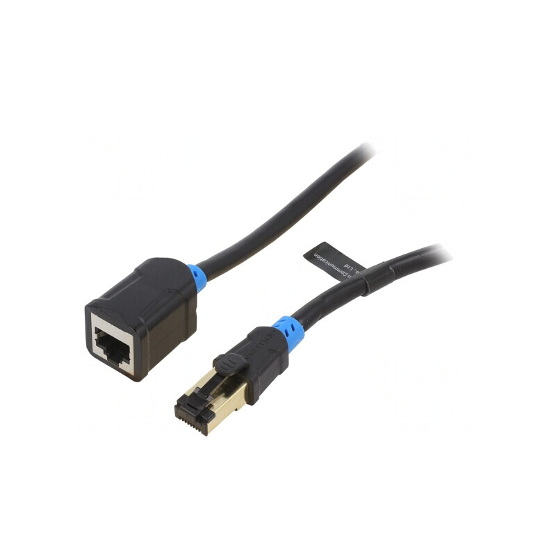 Prelungitor RJ45 S/FTP 6 0,5m Negru Aurit | Electronic-mag.ro | Componente Electronice