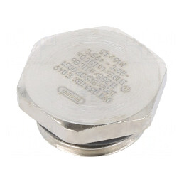Capac de protecție IP68 alamă nichelată M16 1,5 | Electronic-mag.ro | Componente Electronice