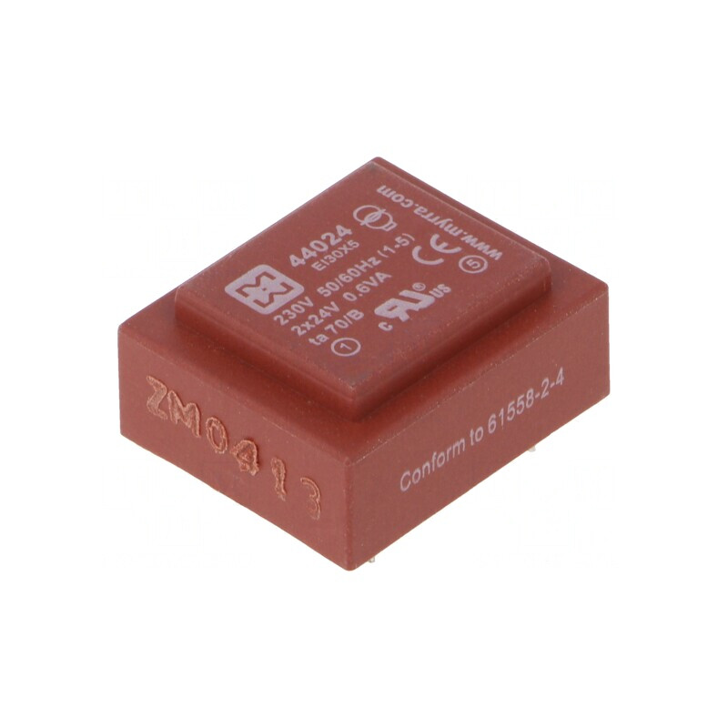 Transformator încapsulat 0,6VA 230V AC la 24V 12mA PCB | Electronic-mag.ro | Componente Electronice